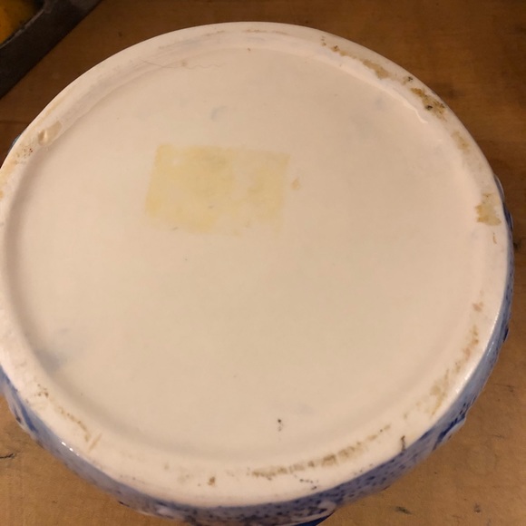 VTG Japan majolica style tureen/rice bowl cobalt - Picture 6 of 7